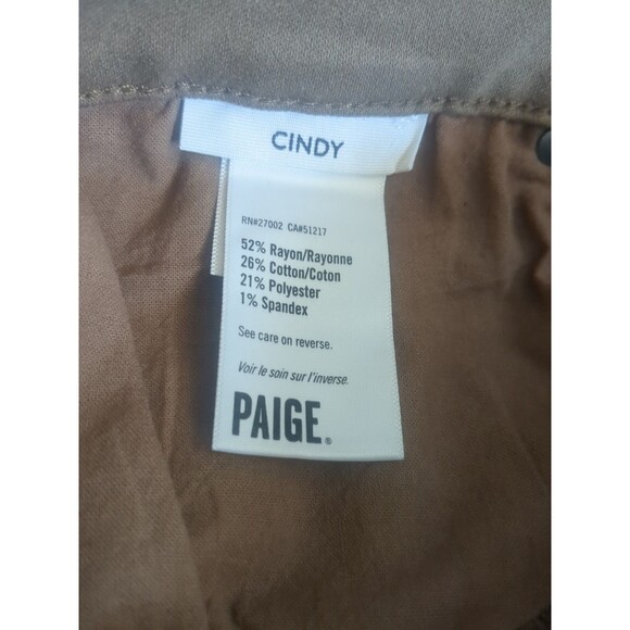 Paige Women's Brown Jeans "Cindy" Coated High Waist Straight Jeans Pants Size 30 - Picture 7 of 11